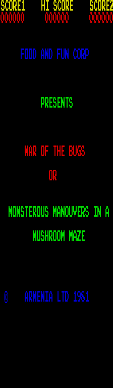 War of the Bugs or Monsterous Manouvers in a Mushroom Maze Title Screen